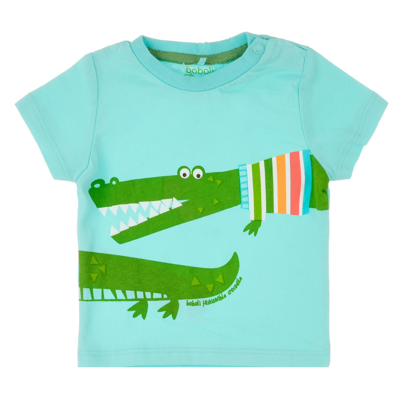 Tricou din bumbac cu imprimeu crocodil, pentru băiat  384573
