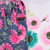 Bluză pentru fete și blugi cu model de flori MINI MOI 384688 8