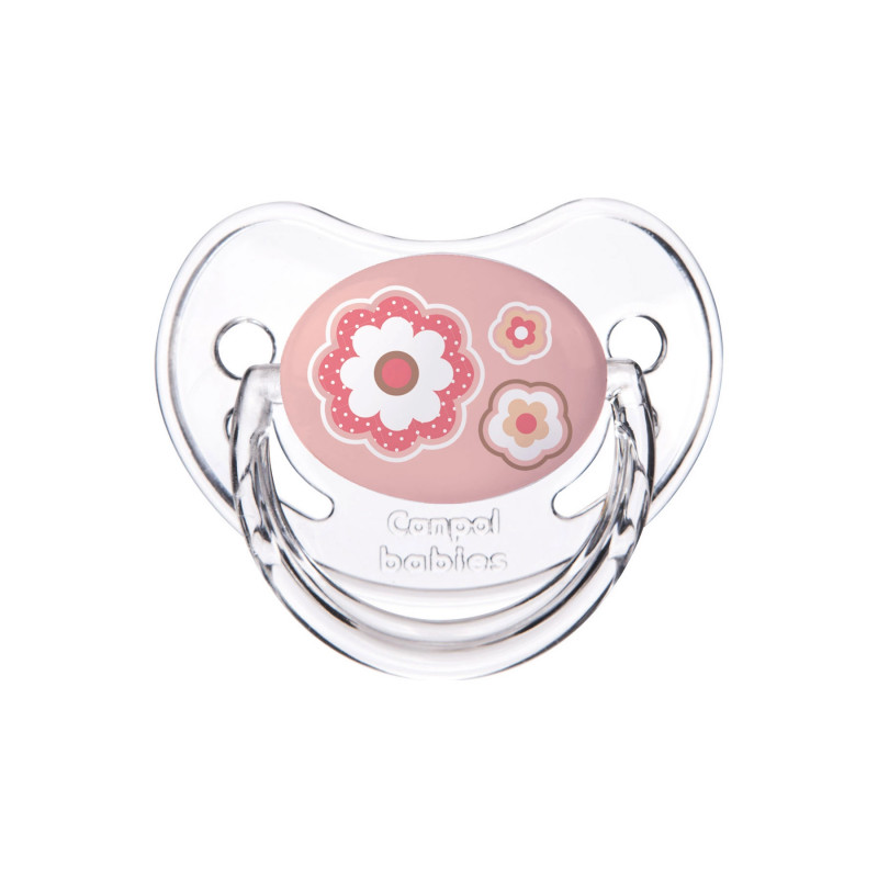 Suzetă pentru nou-născuți cu inel de siguranță, cu flori  384693
