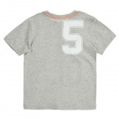 Tricou din bumbac cu accente portocalii, gri Benetton 385359 4