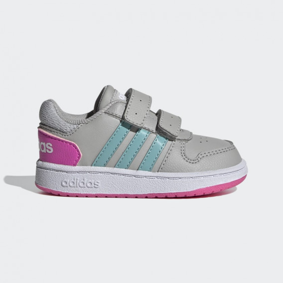 Pantofi sport Adidas Hoops gri cu accente roz Adidas 385593 1