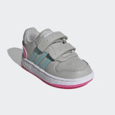 Pantofi sport Adidas Hoops gri cu accente roz Adidas 385596 3