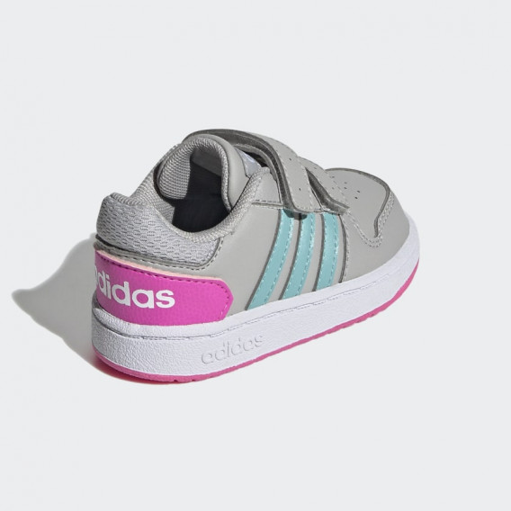 Pantofi sport Adidas Hoops gri cu accente roz Adidas 385597 4