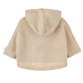 Poncho tricotat cu glugă pentru fete, de culoare bej Chicco 385679 8