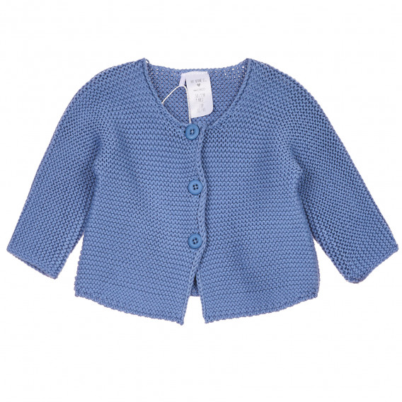 Cardigan albastru tricotat, cu trei nasturi pentru fete Chicco 385702 