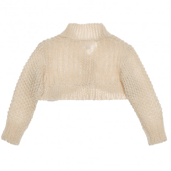 Cardigan tricotat, model interesant pentru fete, bej Chicco 385788 4