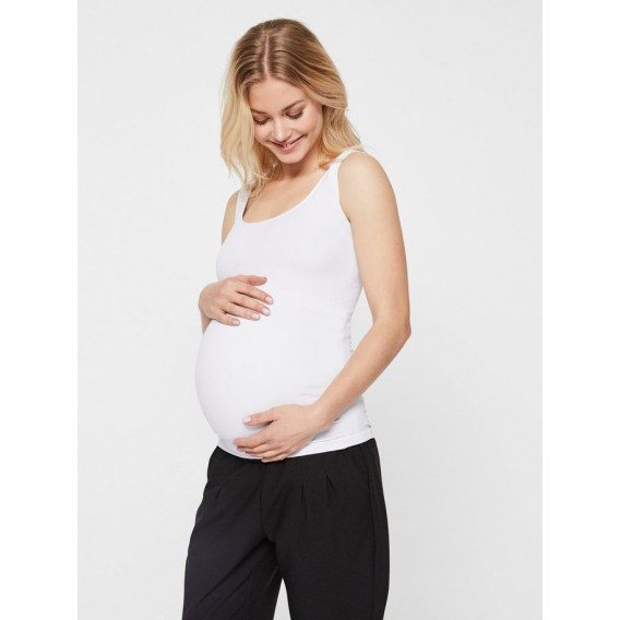 Tricou fără cusături pentru femei însărcinate, alb Mamalicious 3873 3