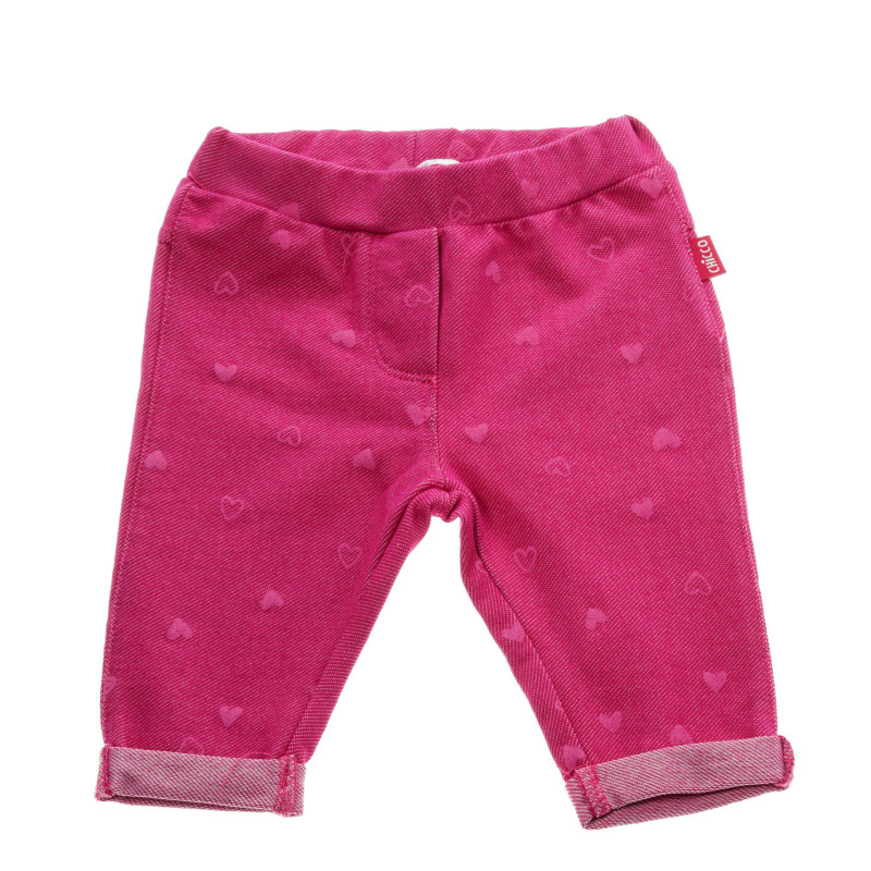 Pantaloni pentru fetiță cu imprimeu de inimi mici  38772