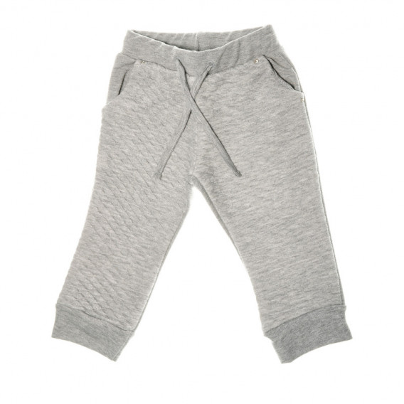 Pantaloni de culoare gri, cu șnur elastic, pentru fete Chicco 38903 