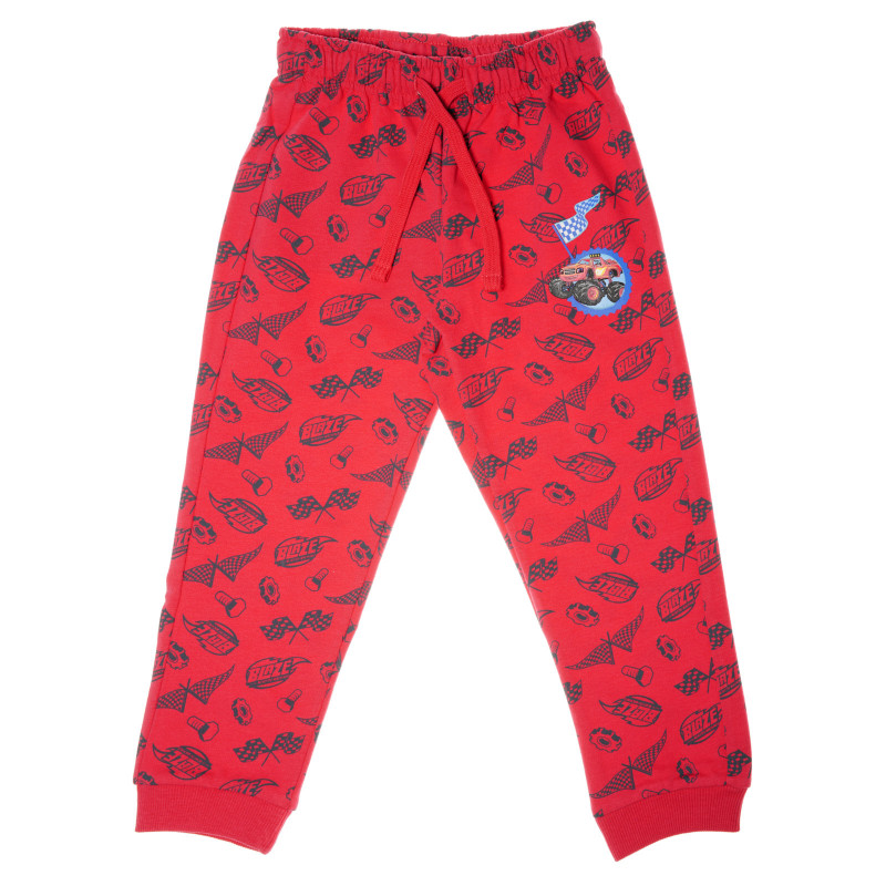 Pantaloni Chicco cu imprimeu și aplicații de flăcări și mașini, pentru băieți  38915