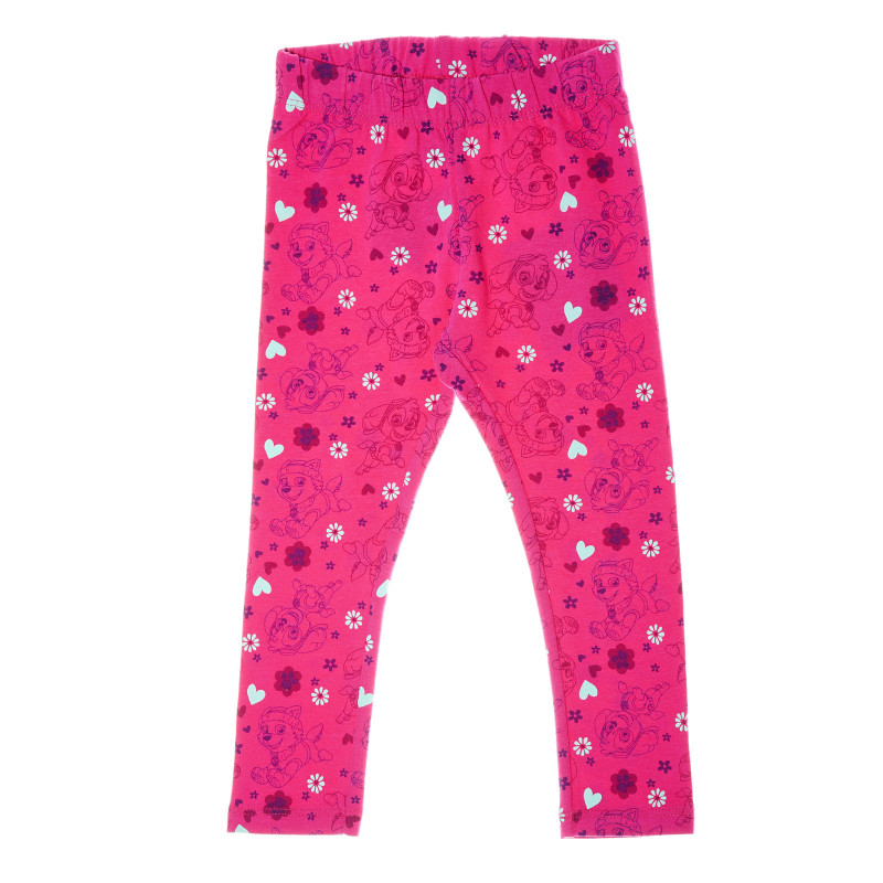 Pantaloni din bumbac cu imprimeu de cățeluș, pentru fete  38941