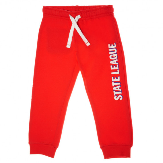 Pantaloni sport pentru băieți, cu inscripție, de culoare roșie Chicco 38970 