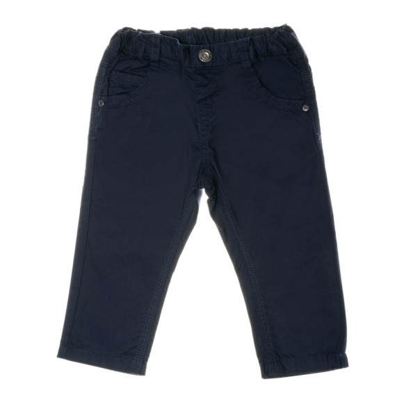 Pantaloni în culoare albastru bleumarin, cu bandă elastică pentru talie, pentru băieți Chicco 38989 