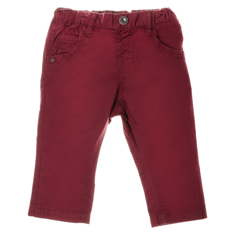 Pantaloni în culoarea vișiniu, cu talie elastică, pentru băieți  38993