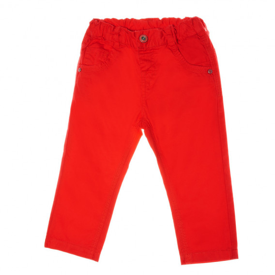 Pantaloni de bumbac roșu cu elastic, pentru băieți Chicco 38996 