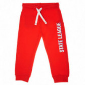 Pantaloni de culoare roșie Chicco, cu imprimeu State League, pentru băieți Chicco 39016 