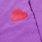 Pantaloni de bumbac de culoare purpuriu, cu aplicație inimă Chicco 39213 3