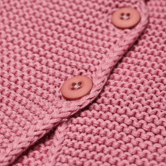 Cardigan tricotat în culoare roz cu trei nasturi pentru fete Chicco 39343 3