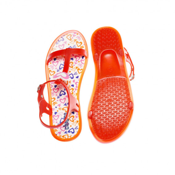 Sandale pentru fete delicate în albastru și roz cu model de inimă Chicco 39421 4