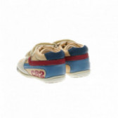 Pantofi din piele pentru băieți, model retro, culoare bej cu detalii roșii și albastre Chicco 39468 2