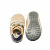 Pantofi din piele pentru băieți, model retro, culoare bej cu detalii roșii și albastre Chicco 39469 3