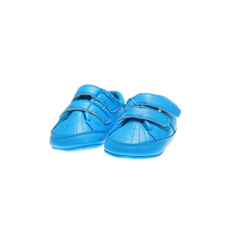 Pantofi moale pentru băieței cu aspect adidas, albaștri deschis  39602