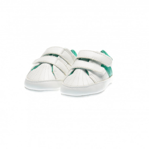 Pantofi de alergare pentru copii, albi cu detalii de verde smarald Chicco 39605 