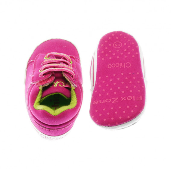 Cizme pentru fete , roz cu detalii verzi Chicco 39697 3
