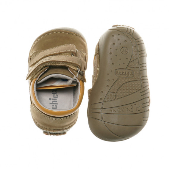 Pantofi din piele pentru băieți cu accent galben Chicco 39802 3