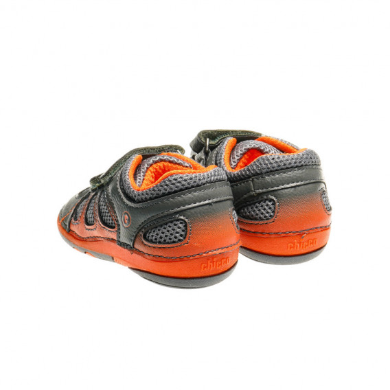 Pantofi pentru băieți în verde frunză și portocaliu Chicco 39807 2