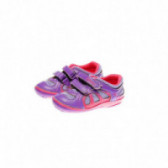 Pantofi pentru fetițe cu fixare dublă cu velcro în violet Chicco 39809 