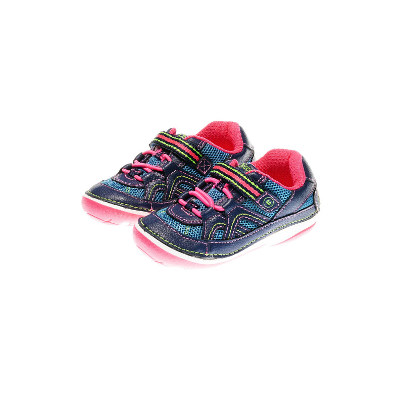 Pantofi pentru fete pentru copii cu fixare în velcro și șireturi elastice  39812