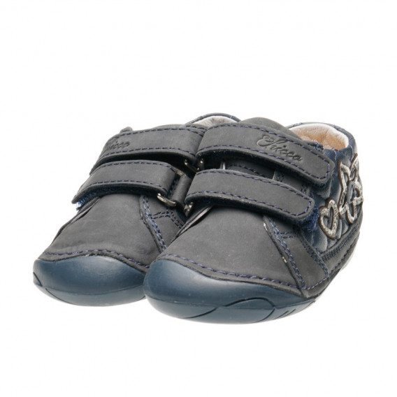 Pantofi captușiți din piele pentru fetițe în albastru Chicco 39815 