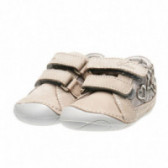 Pantofi căptușiți din piele pentru fetițe cu decor, bej Chicco 39818 