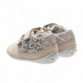 Pantofi căptușiți din piele pentru fetițe cu decor, bej Chicco 39819 2