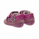 Pantofi din piele căptușiți, cu decorațiune de inimă pentru fetițe, roz cald Chicco 39823 2