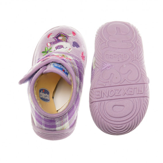Papuci pentru fete cu broderie, lila Chicco 39830 3