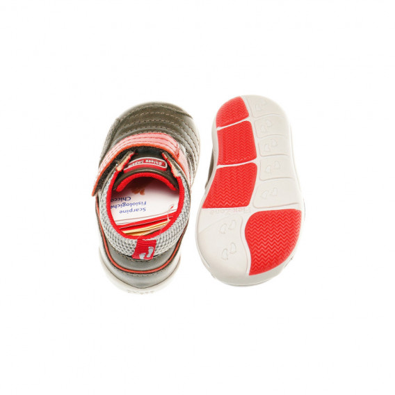 Pantofi din piele pentru băieței, cu accent roșu Chicco 39907 3