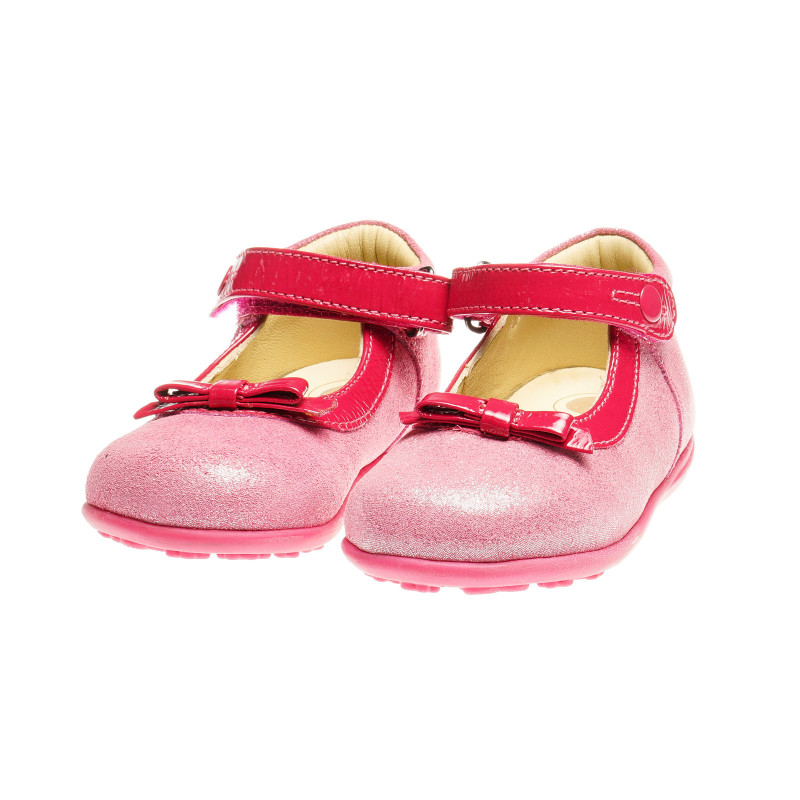 Pantofi din piele pentru fetițe, cu funde elegante  39917