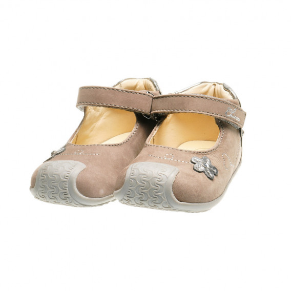 Pantofi din piele pentru fetițe cu decorațiuni florale Chicco 39926 