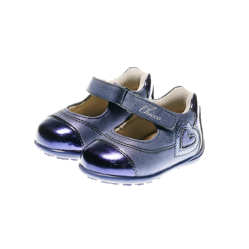 Pantofi din piele pentru fetițe, albastru  39941