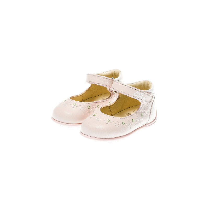 Pantofi din piele pentru fetițe, roz  39956