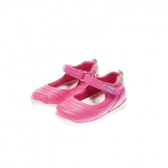 Pantofi din piele pentru fetițe, cu detalii argintii Chicco 40017 