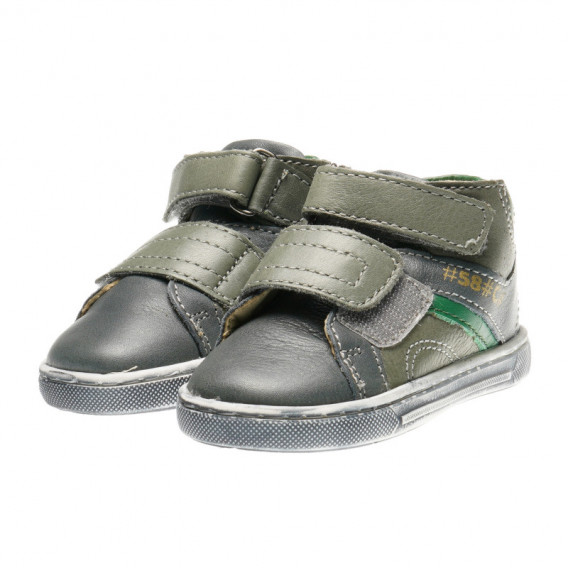 Pantofi din piele pentru băieți, cu detalii verzi Chicco 40036 4