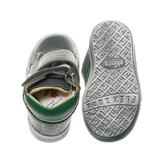 Pantofi din piele pentru băieți, cu detalii verzi Chicco 40038 6