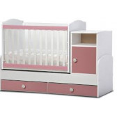 Pătuț pentru copii, Maggie, mobil, de culoare roz Dizain Baby 40951 