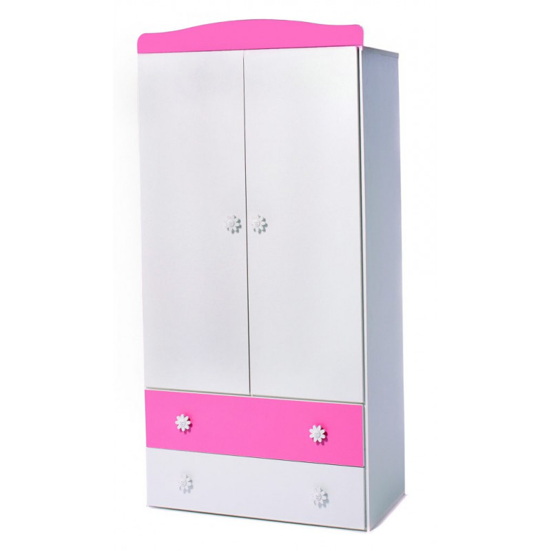 Dulap cu ușă dublă, alb / roz  40952