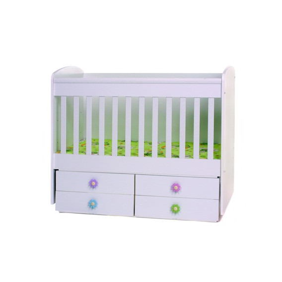 Pătuț pentru copii, mobil, de culoare albă Dizain Baby 40958 