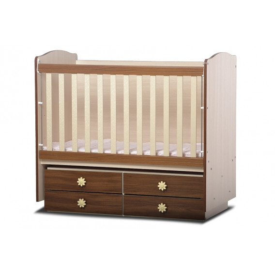 Pătuț pentru copii, marca Desie, cu grilaj detașabil, cu patru sertare la îndemână Dizain Baby 40960 
