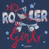 Bluză din bumbac, cu mâneci lungi, cu imprimeu și brocart, pentru fete Boboli 412 4